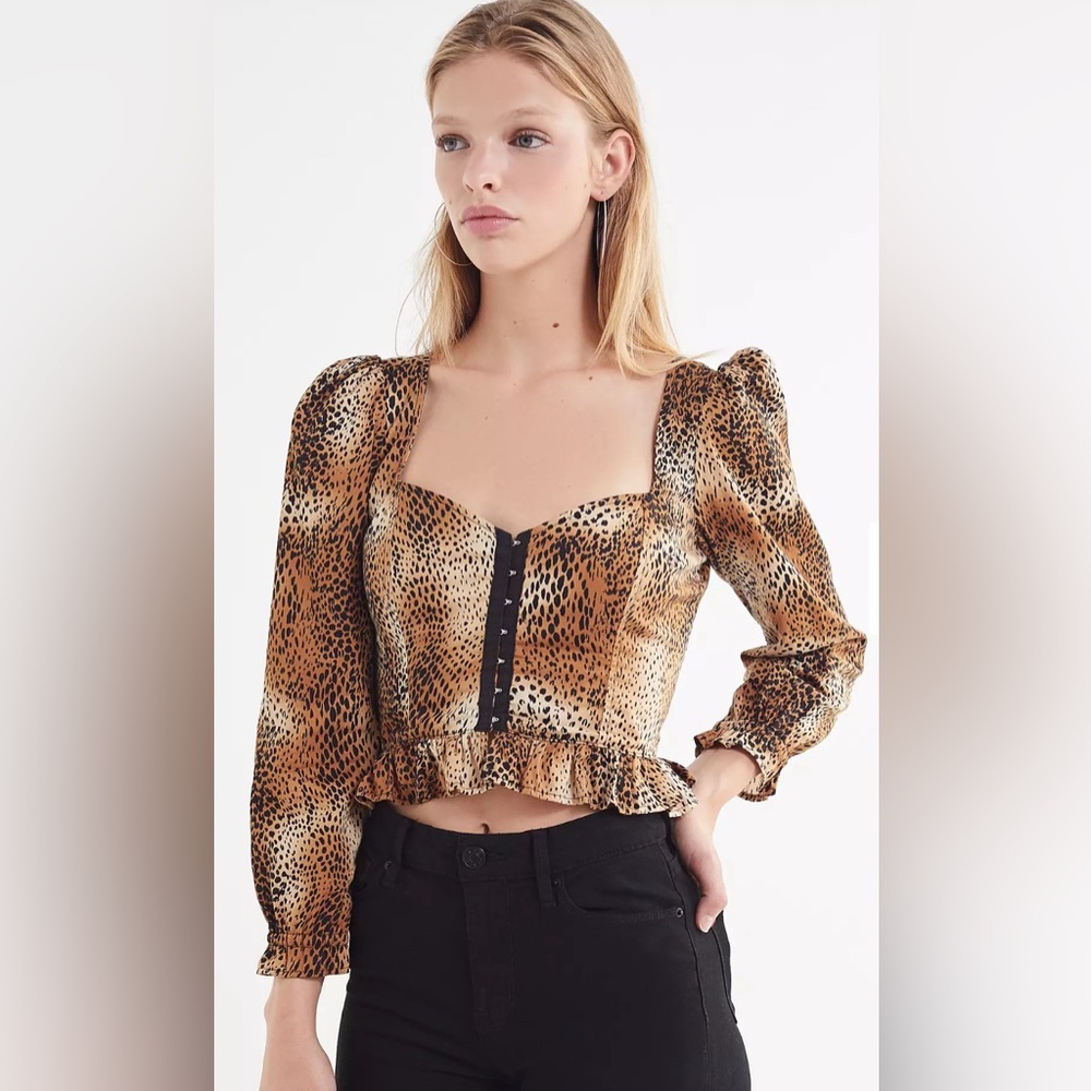 Lykke Wullf Cassidy Cheetah Print Top XS